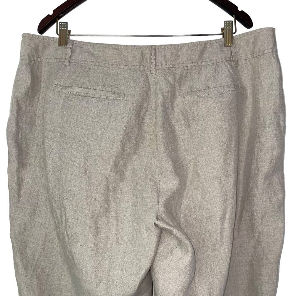Eileen Fisher 100% organic linen wide-leg pants beige womens 16 - Picture 4 of 7